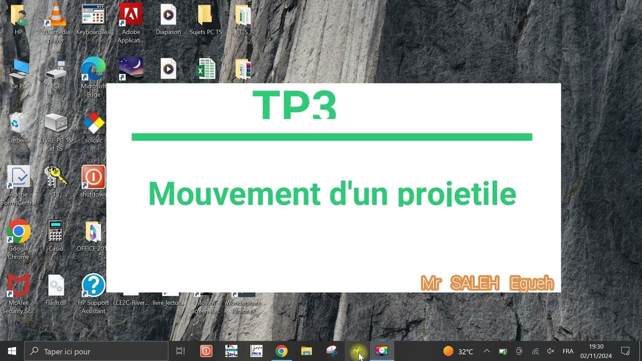 PM3 Etude de mouvement d'un projectile avec LATIS-PRO.