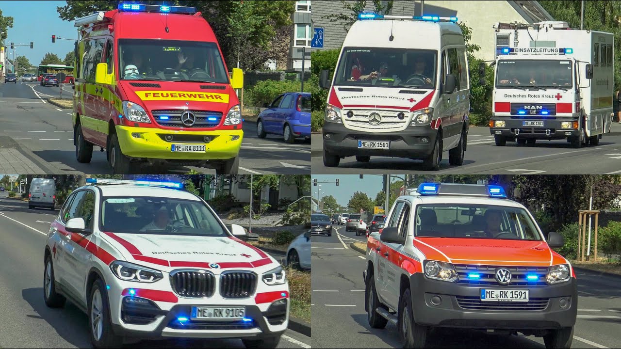 [Großeinsatz nach Bombenfund] - Einsatzfahrten Feuerwehr, Rettungsdienst & Polizei in Monheim