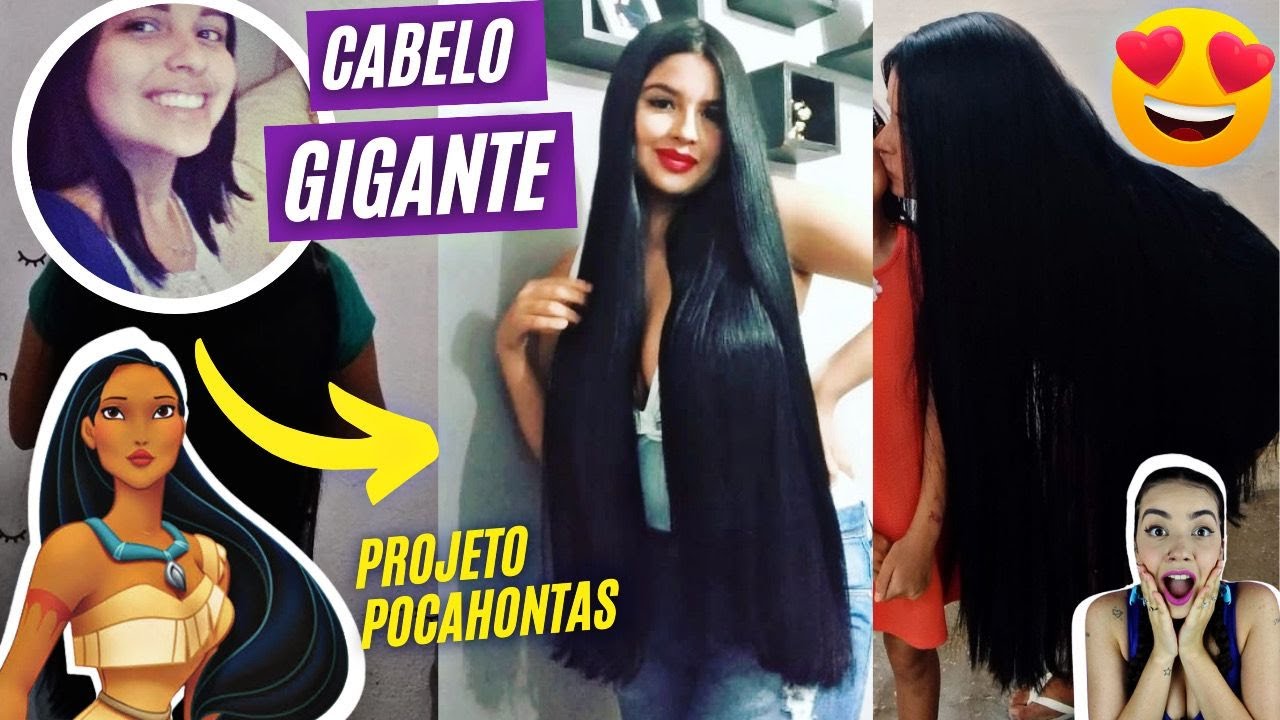 CABELO GIGANTE! ELA SAIU DO ESTRAGADO PRO CABELO DOS SONHOS😍 Projeto Rapunzel/Pocahontas