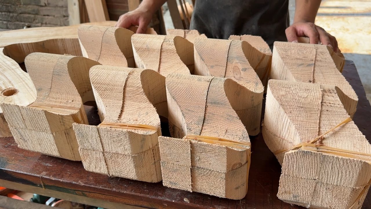 🔥 Burning Wood Art. Unique Fire Table: Woodworking with a Crocodile Skin Burn Effect