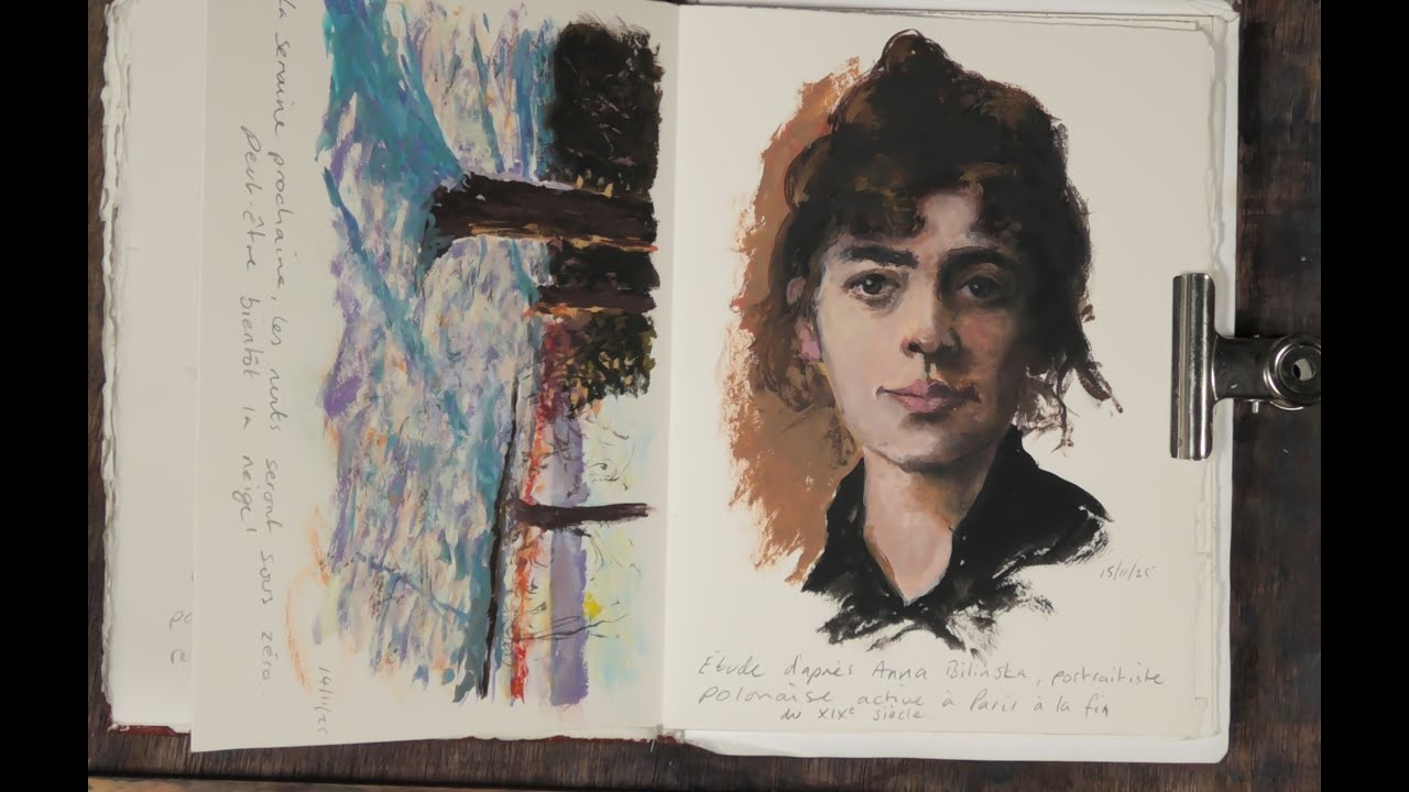 Sketchbook Gouache Study of Anna Bilińska