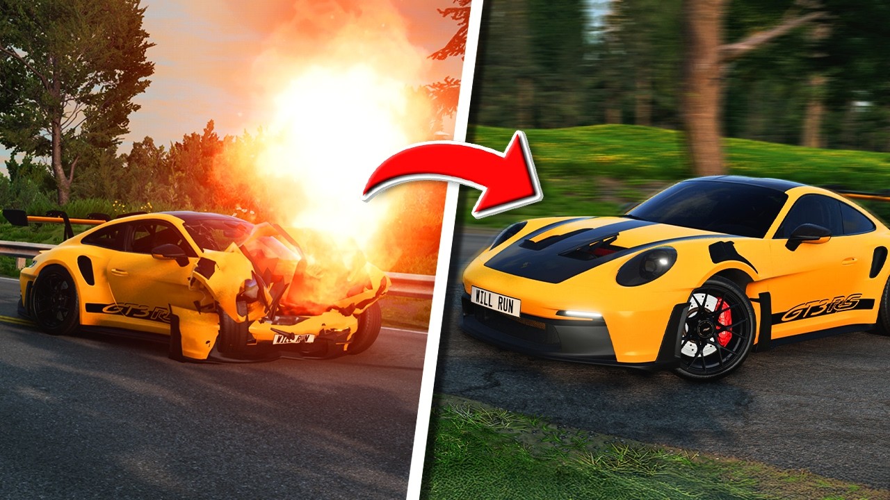 Rebuilding a Wrecked Porsche GT3 RS in BeamNG Drive