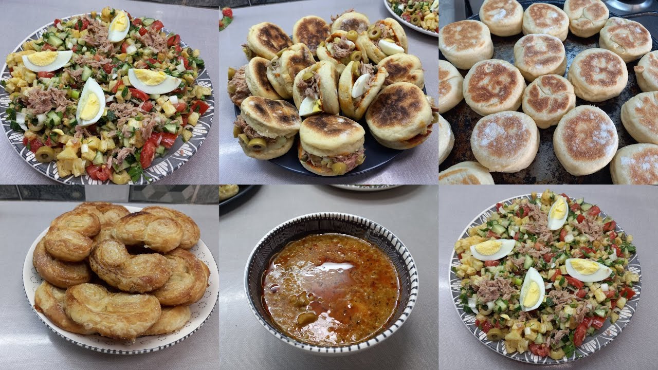 طاولة الإفطار لليوم الرابع رمضان(بطبوط/بلمياي/سلاطة مشكلة 💕👌👍🇹🇳❤️