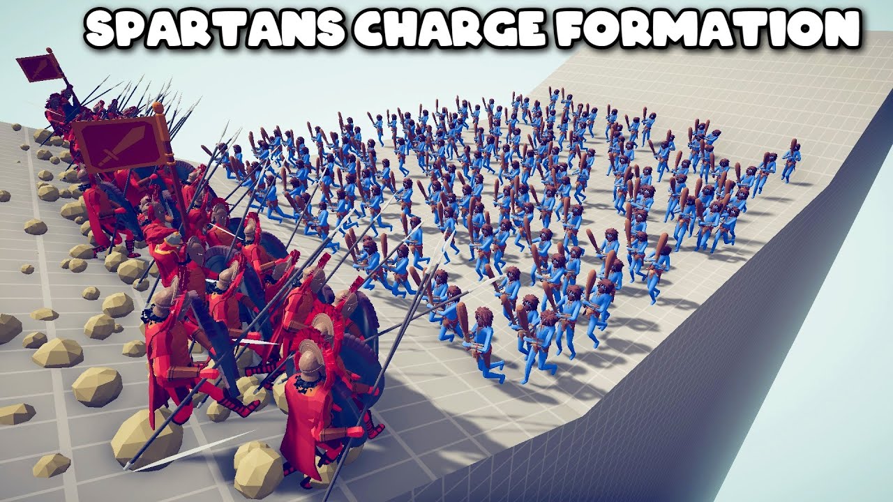 SPARTANS CHARGE FORMATION VS EVERY UNITS - Totally Accurate Battle Simulator TABS