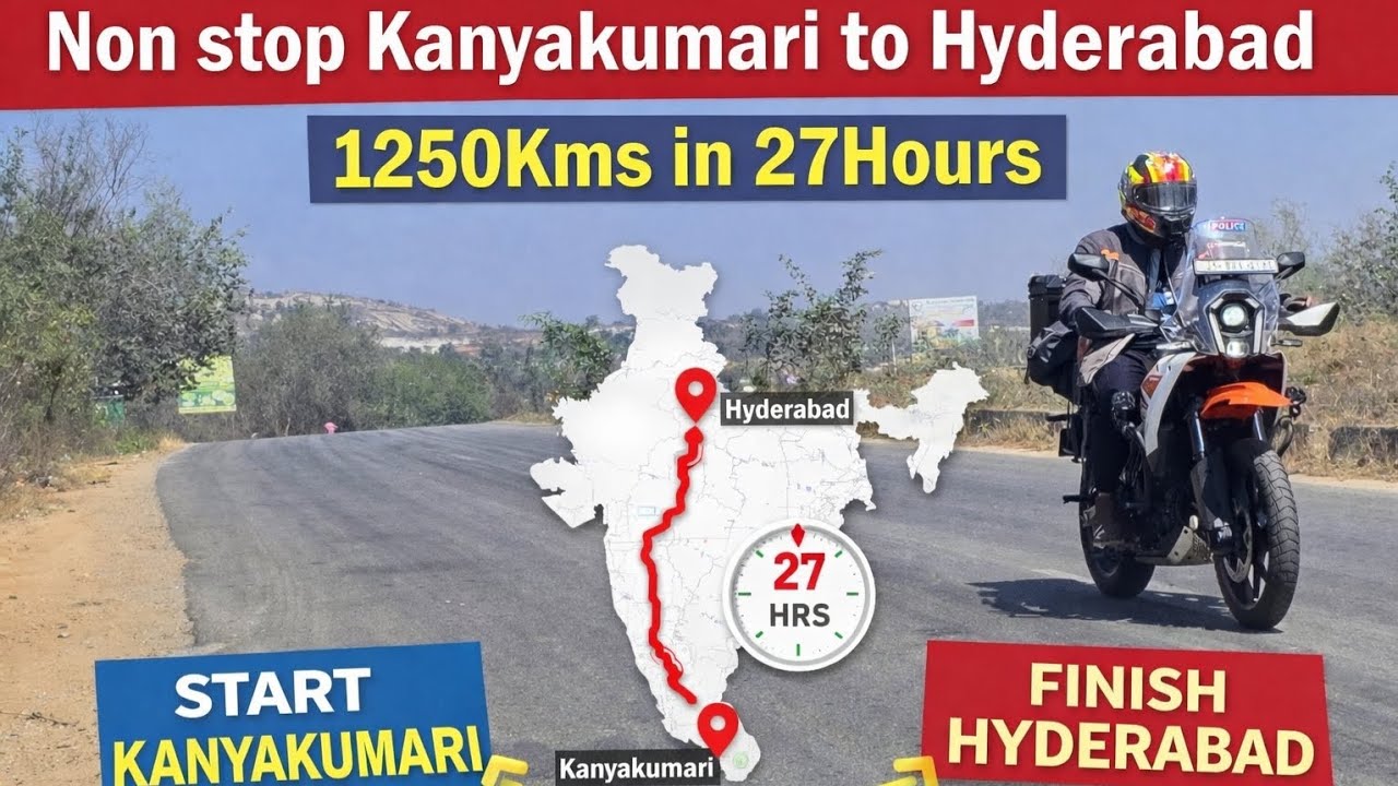 KANYAKUMARI TO HYDERABAD|| NON-STOP IN 27HOURS🚀|| SOLO RIDE KTM ADVENTURE390X #viralvideo #like 