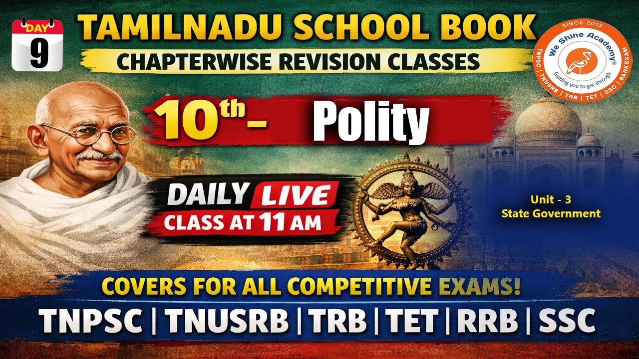 TN School Books Chapter Wise Revision DAY 9 | State Government #weshineacademy
