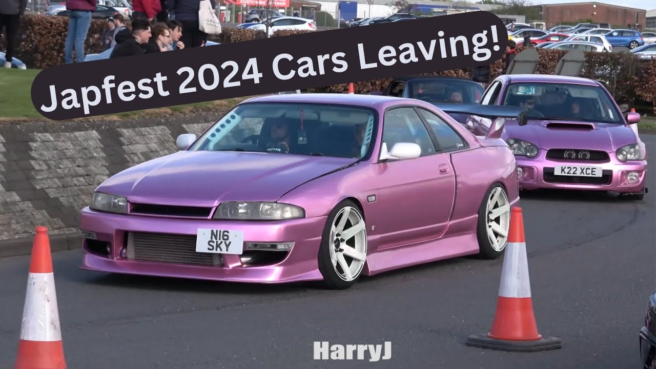 Cars leaving Silverstone, Japfest April 2024