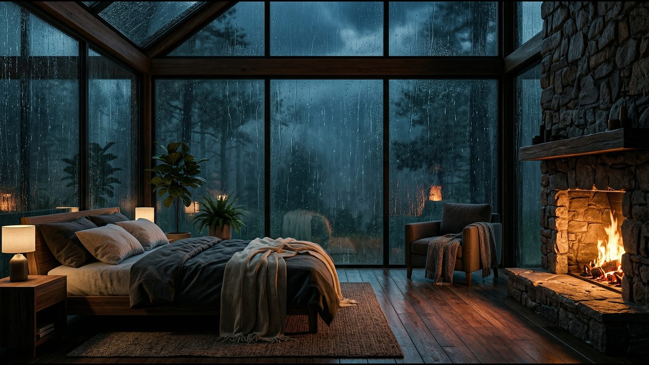 Rain Bedroom Ambience 🌧️ Rain Sounds for Sleeping Deep Sleep, Insomnia Relief, White Noise