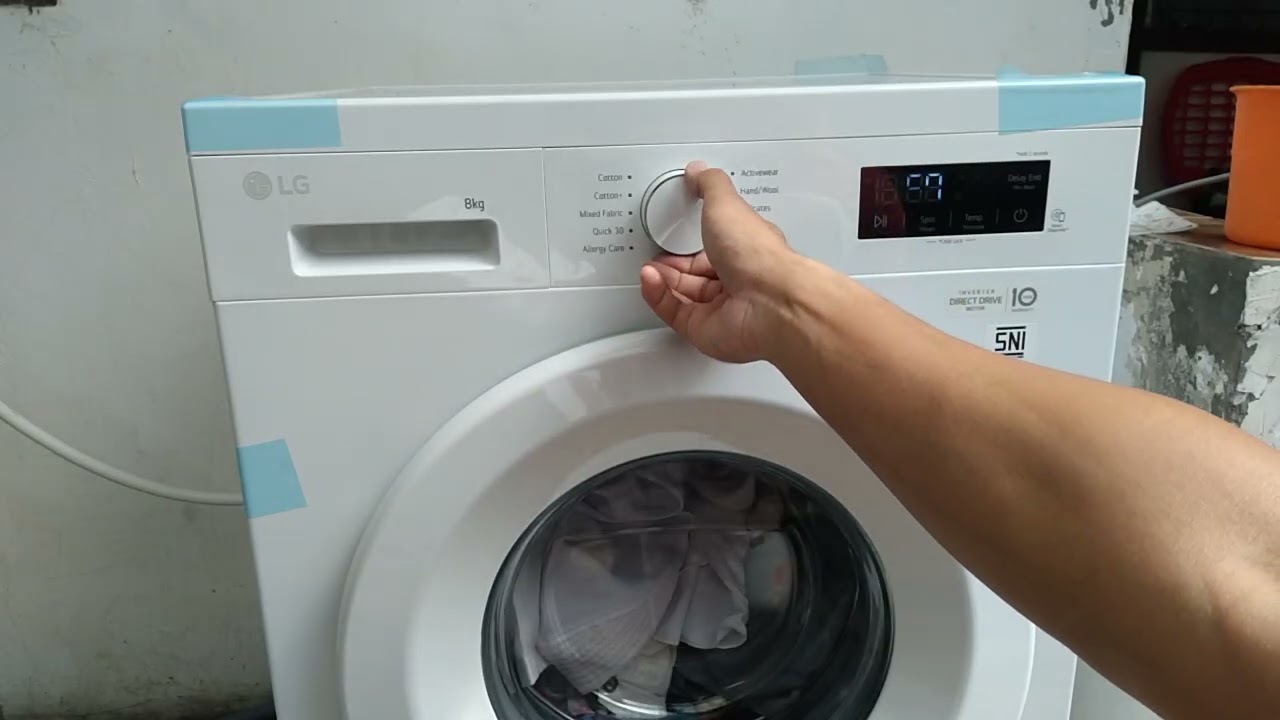 Bagaimana cara mengoperasikan mesin cuci LG Front loading LG 8 kg#tutorial#fyp