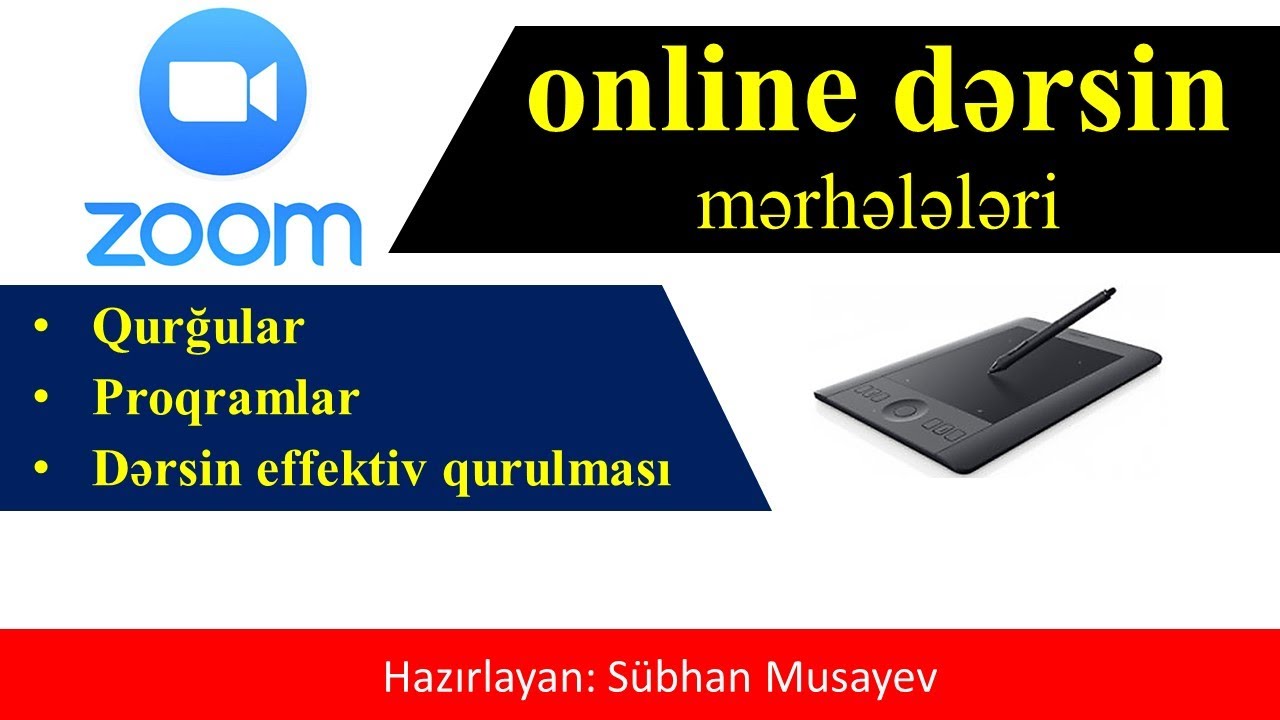 ONLINE DƏRS'in mərhələləri - qrafiki planşetdən istifadə, dərsin qurulması