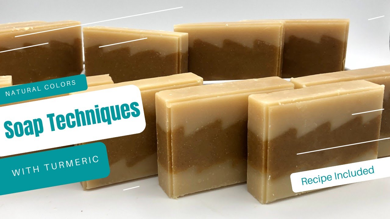 Soap Bar made with turmeric.  Cold process soap with natural colors and essential oil.