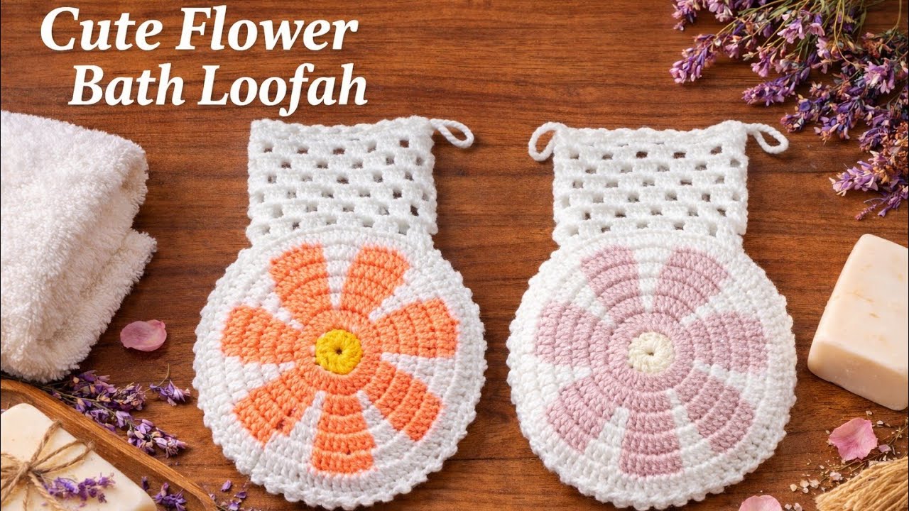 |آموزش پیشرفته لیف گل تاپستری|Advanced Floral Tapestry Crochet Bath Loofah 🌸 