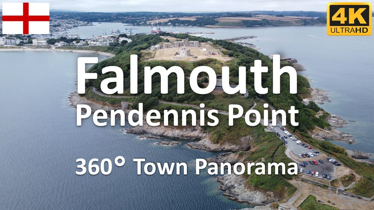 Pendennis Point - Falmouth Town Panorama | Cornwall | England | UK - 4k 360&deg;
