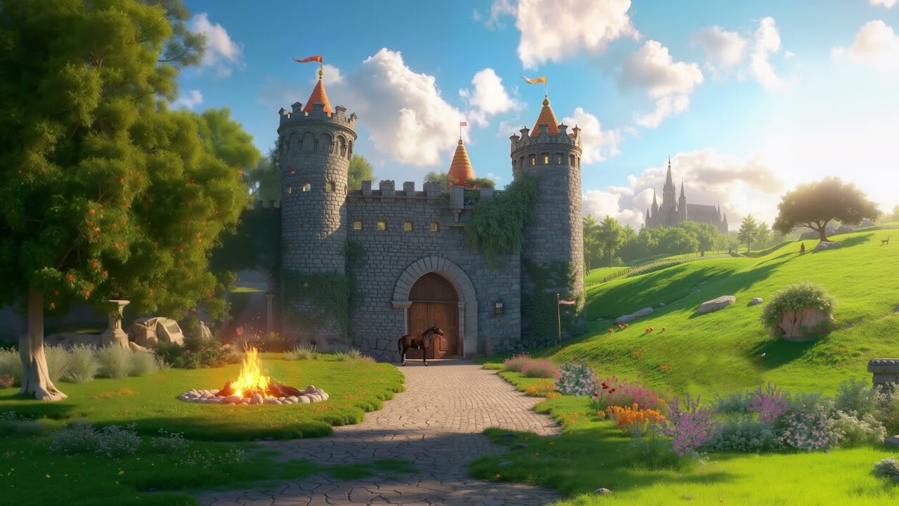 Calming Fantasy Music🌙Gentle music with piano, flute Calm🌙A Peaceful Visit In Them Fairytale Castle