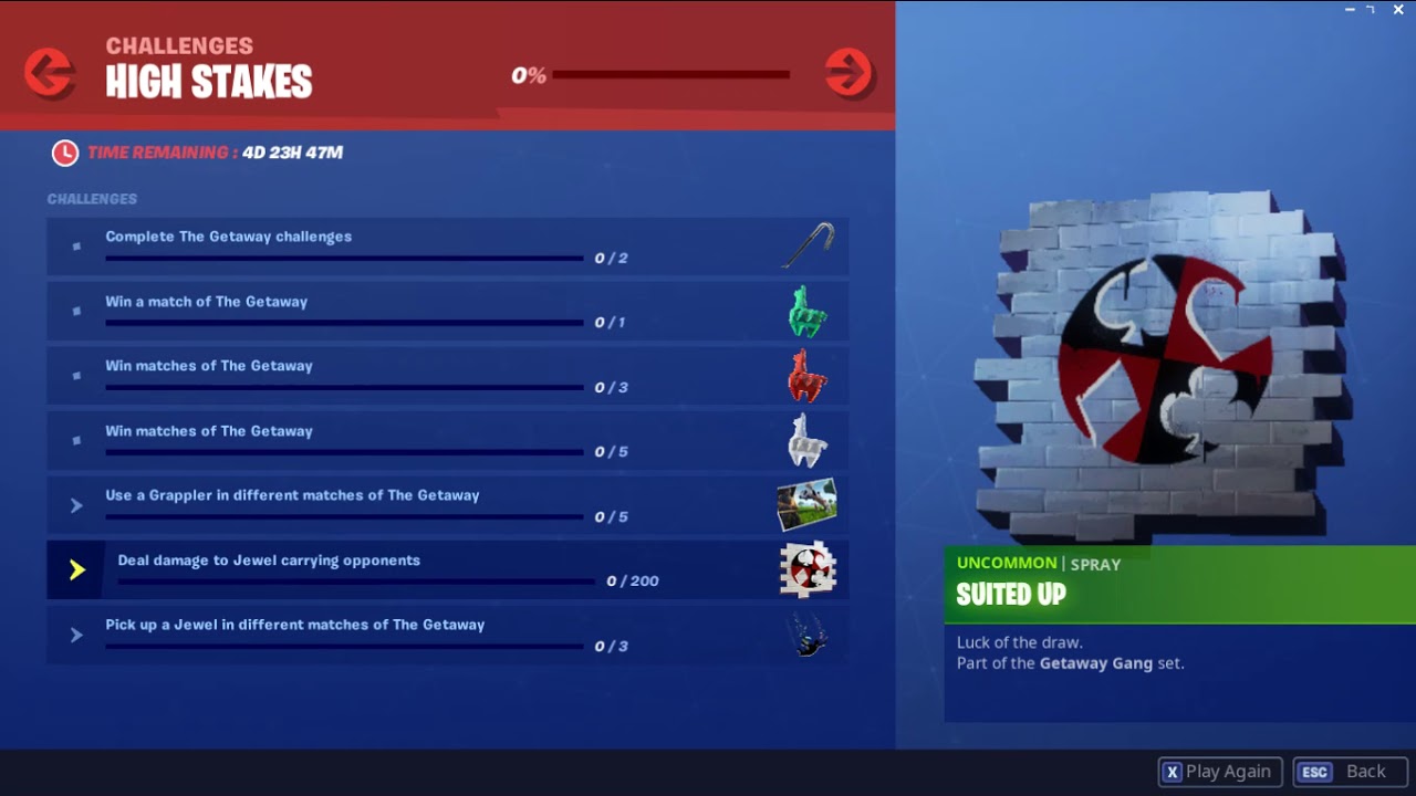 Fortnite Challenges High Stakes 2019