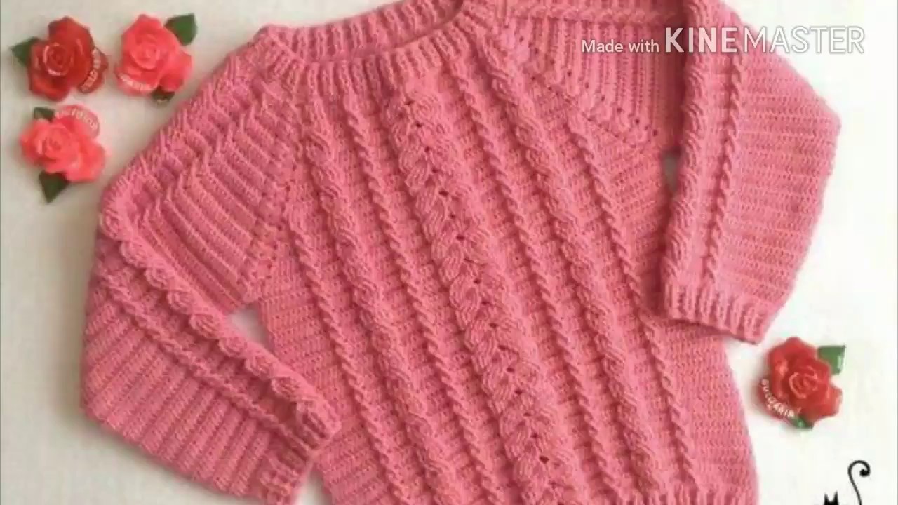 بلوفر كروشيه بغرزه الضفيره الجزء الاول