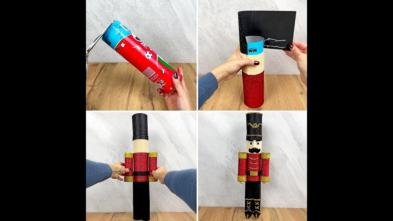 Come realizzare un fantastico schiaccianoci di Natale con un tubo di patatine 😮😍
