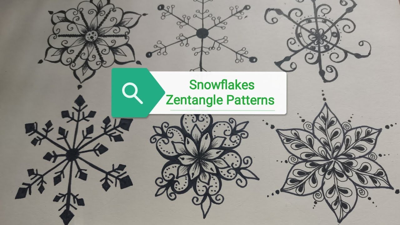 Easy Snowflakes Zentangle Patterns | Christmas Snowflakes | Marz's Passion