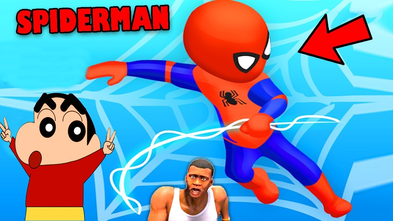SHINCHAN Became SPIDERMAN in WEB MASTER with CHOP and FRANKLIN | NOOB vs PRO vs HACKER