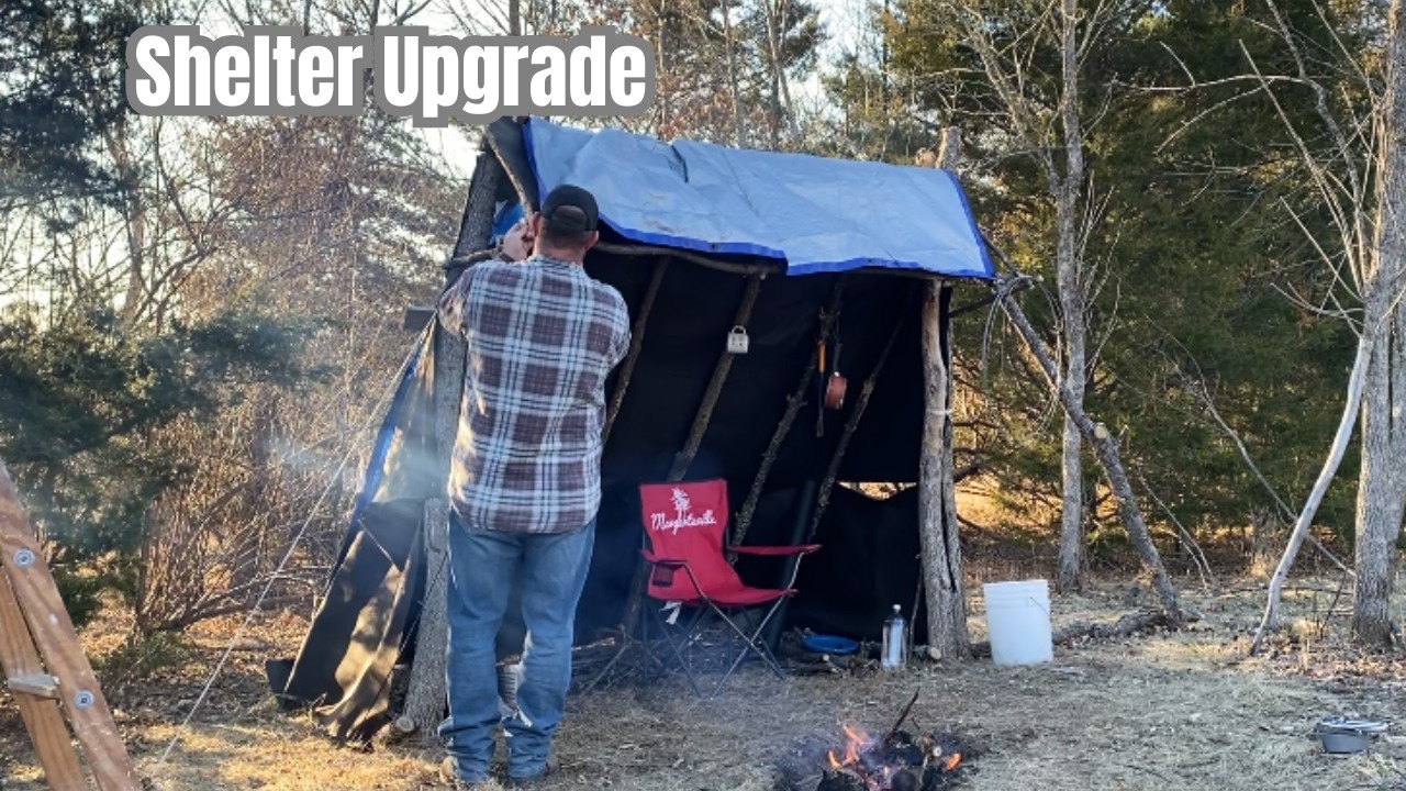 Repairing the Shelter | Tarp Upgrade & Campfire Meal