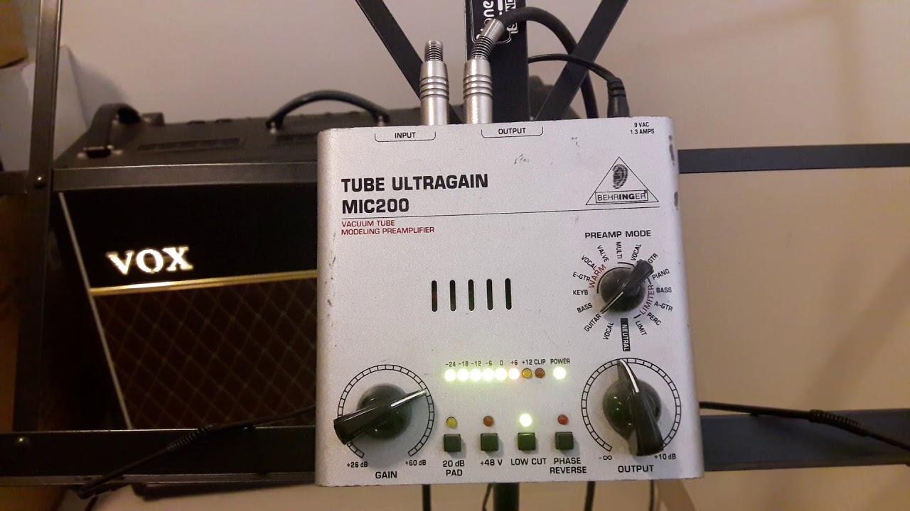 TUBE ULTRAGAIN MIC 200 BEHRINGER (PREAMP MODE GUITAR NEUTRAL) VACUUM TUBE MODELING PREAMPLIFIER