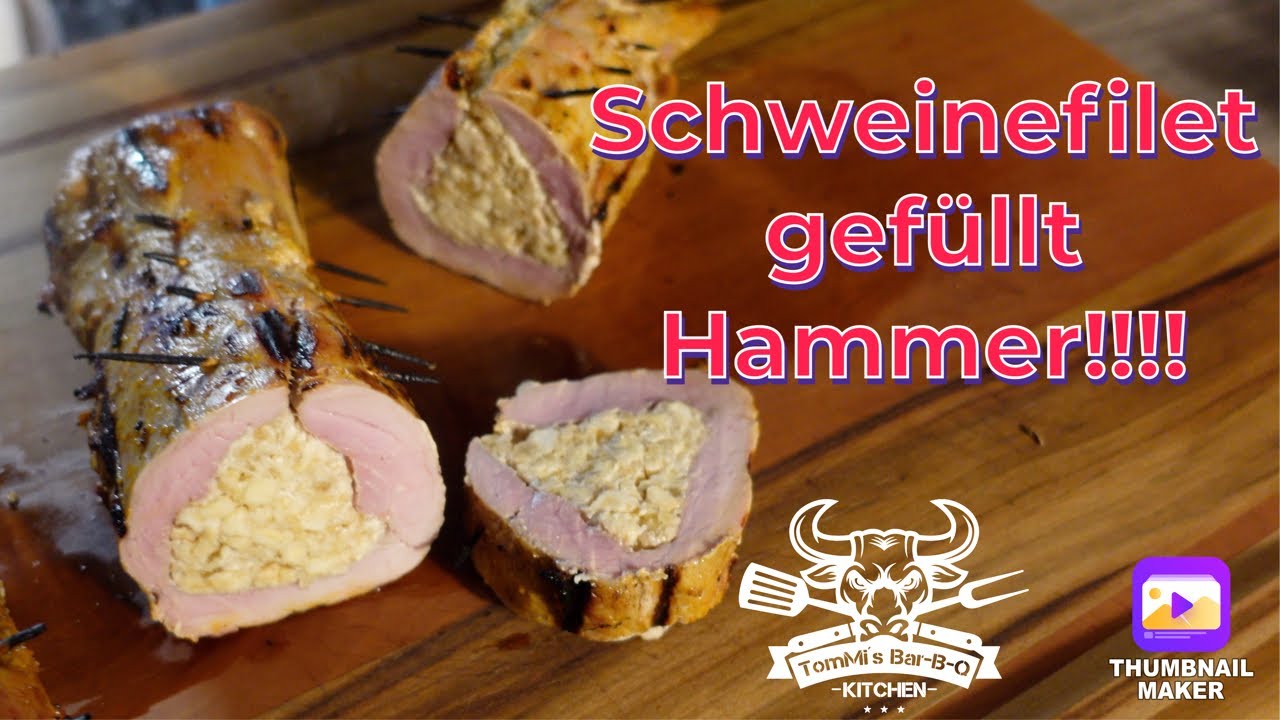 Schweinefilet gefüllt| Schweinefilet mit Frischkäse| @tommis_barbq