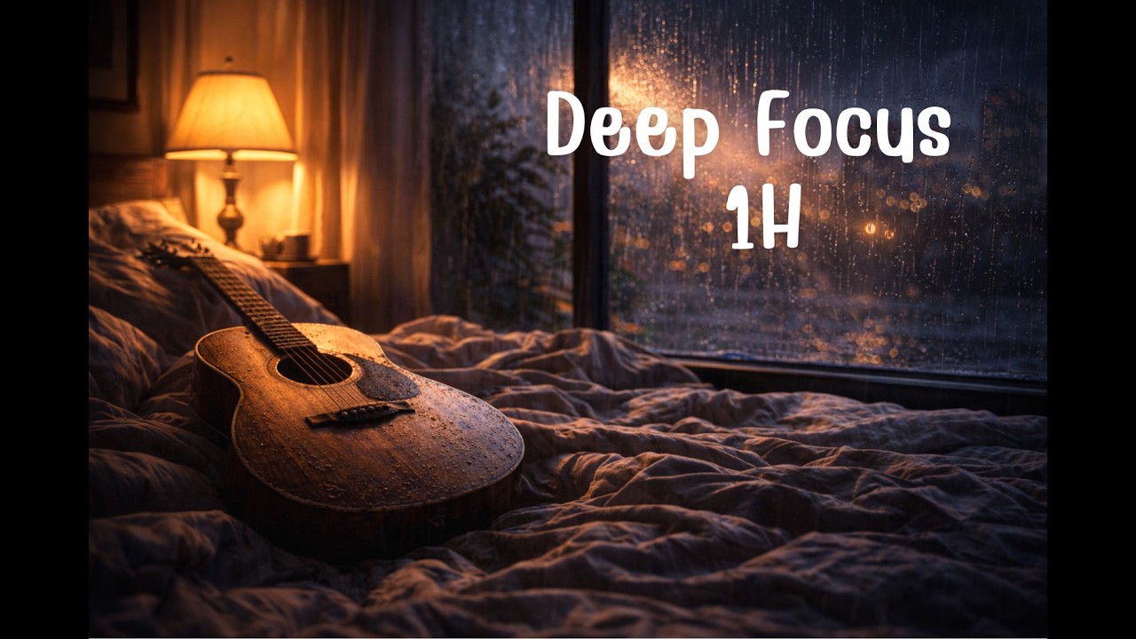 Cozy Rain Guitar 🌧 Deep Focus Study Music 1 Hours