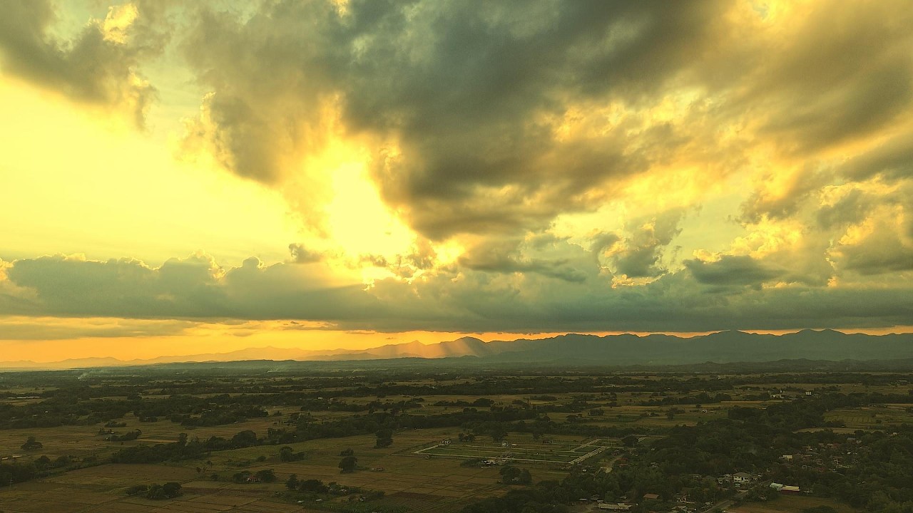 Relaxing Sunset drone footage with Stress Relief Background