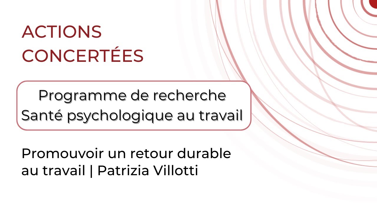 Promouvoir un retour durable au travail | Patrizia Villotti
