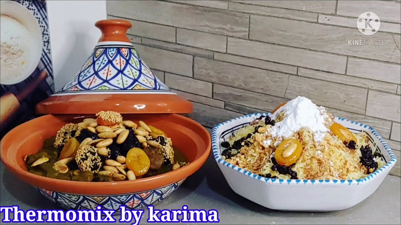 Tajine de veau aux pruneaux & cheveux d'ange / Moroccan dish #thermomix #tajine #seffa