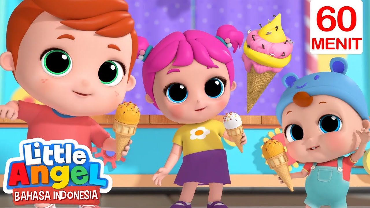 Lagu Es Krim Ajaib!🍦🍦🍦 | Little Angel | Kartun Anak Anak | Moonbug Kids Indonesia
