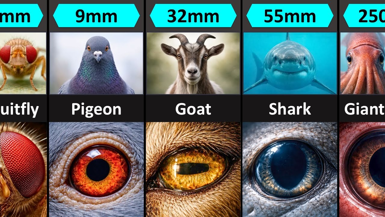 Animal Eyes in Extreme Close-Up (Eye Size Comparison)