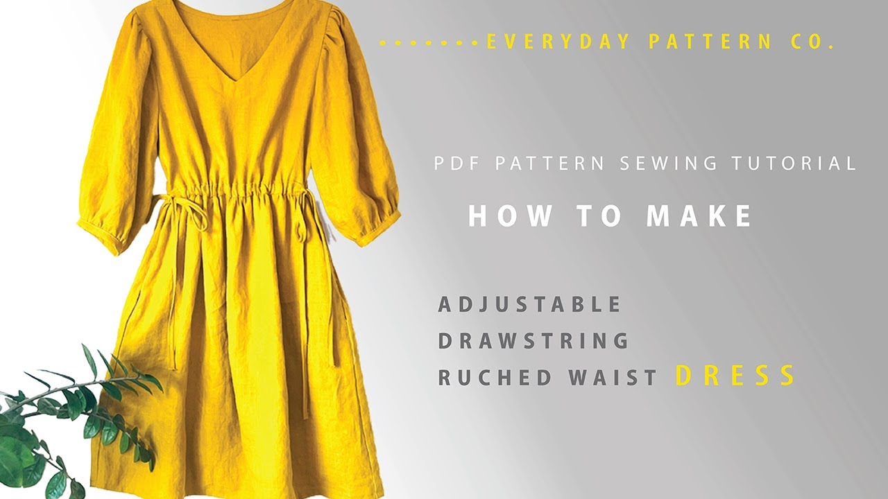 how to sew an easy woven linen dress for beginners- PDF sewing pattern by EVERYDAY pattern co.