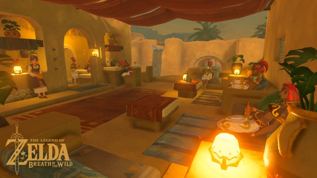 Zelda BoTW • The Noble Canteen (Gerudo Town) + Ambience | Study/Sleep/Relaxation 🎶