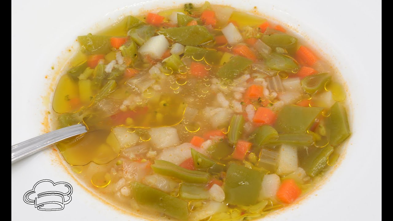 Como hacer sopa de verduras y arroz para dieta, cocina sana