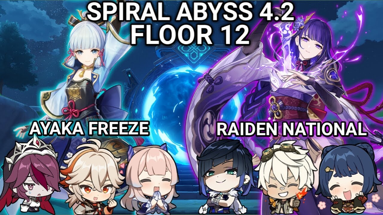 Spiral Abyss 4.2 Floor 12 || 9★ || Kamisato Ayaka C0 & Raiden Shogun C0 || Genshin Impact