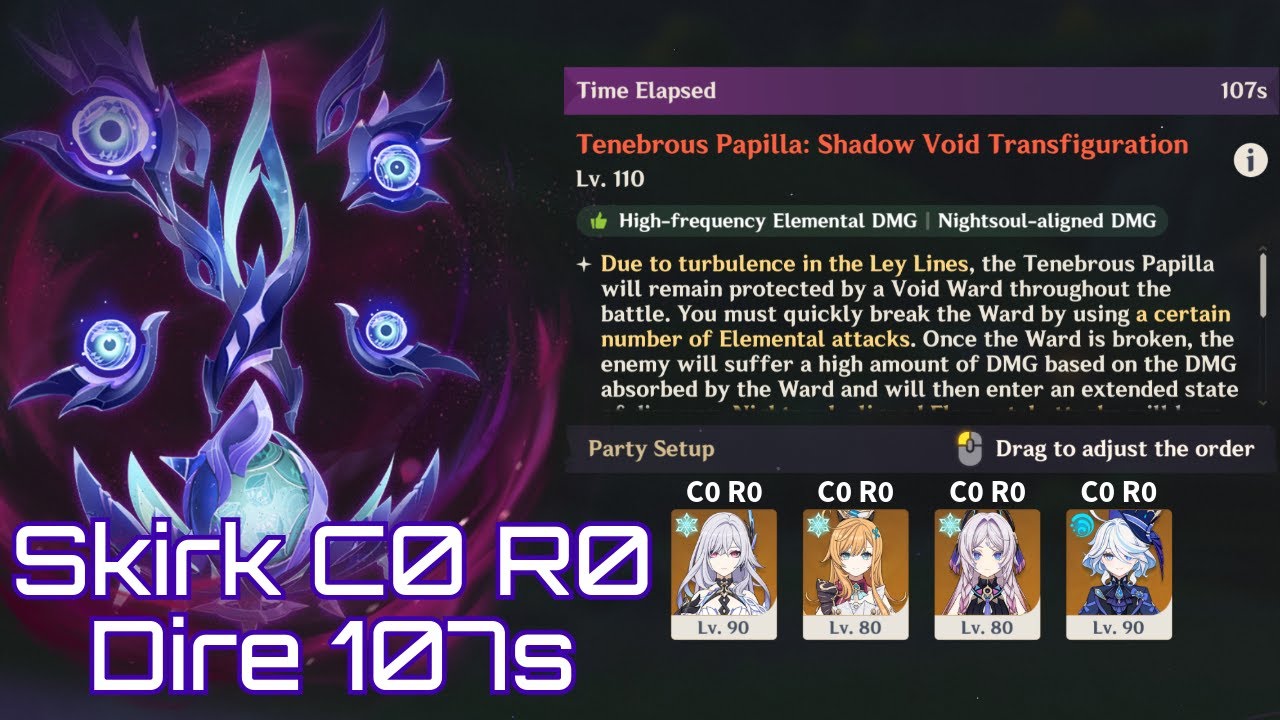 Skirk C0 R0 107s Papilla Dire(D6) clear