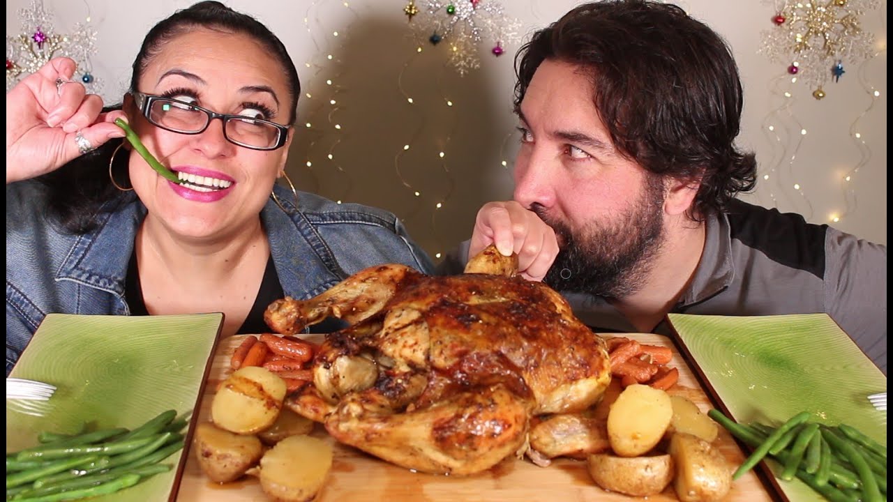 WE ARE BACK!!! FIRST VIDEO OF 2022 🎉 Whole Roasted Chicken Mukbang 먹방