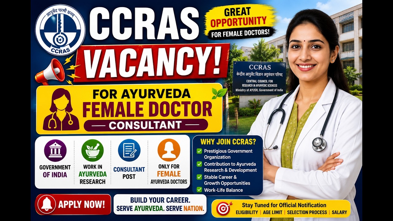 CCRAS Ayurveda Consultant Vacancies #ayurveda #job #vacancy #bams #update #notification