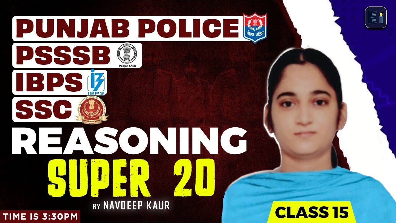 Reasoning Ability Live Class | Full Concepts & Tricks for SSC, Bank, PSSSB | Navdeep Madam