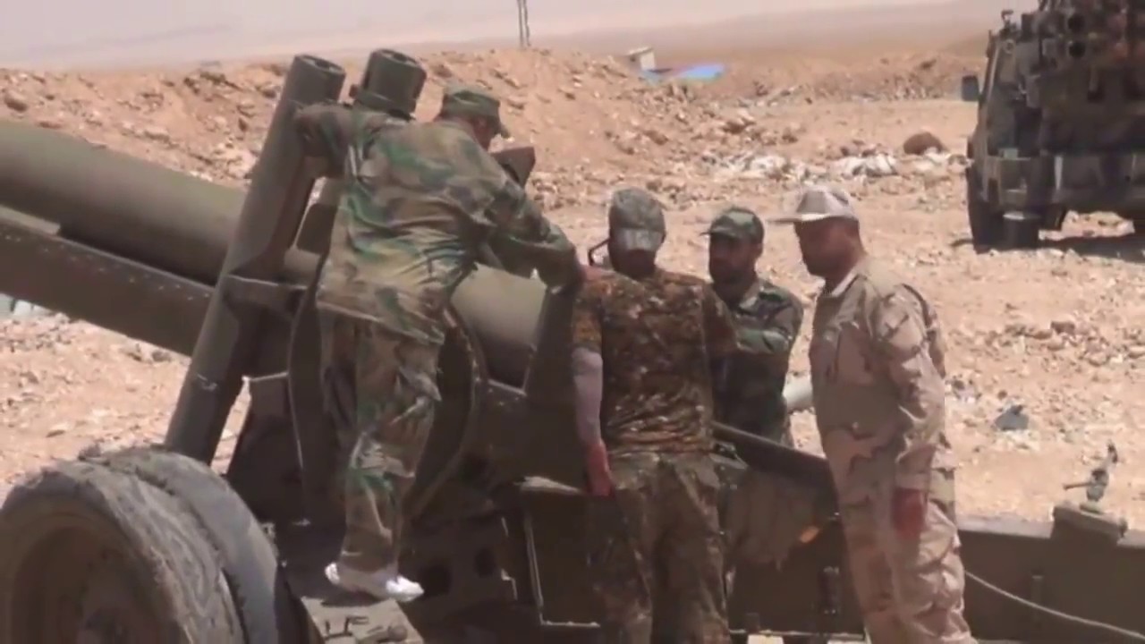 Syria War - Syrian army operations against IS Jihadists near Shaer oilfield, Homs province
