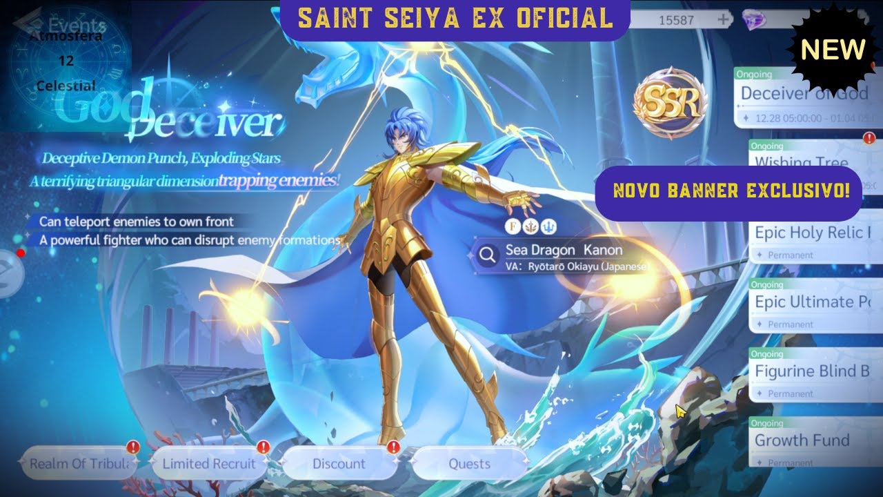 SAINT SEIYA EX OFC - ELE JÁ APARECEU! | KANON O DRAGÃO MARINHO VEIO NO DRAW EXCLUSIVO E BATE PAPO!