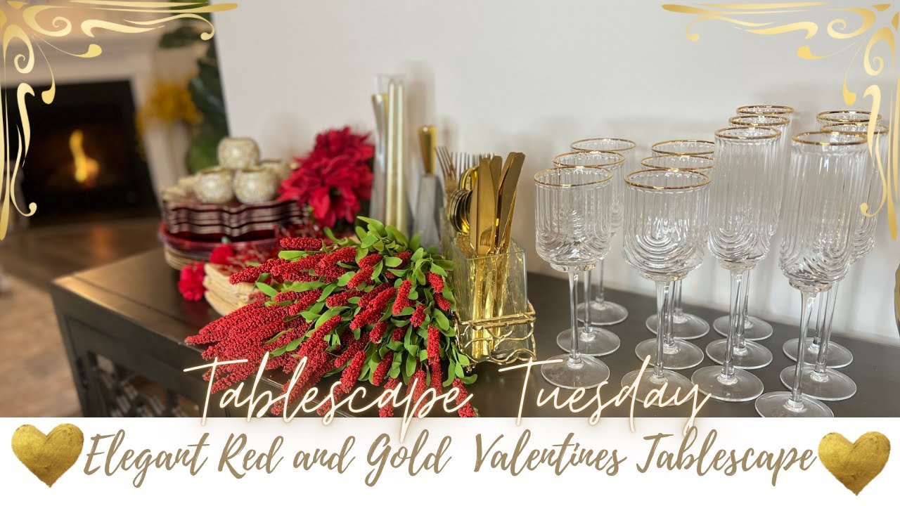 ELEGANT RED AND GOLD VALENTINES TABLESCAPE!!! 
