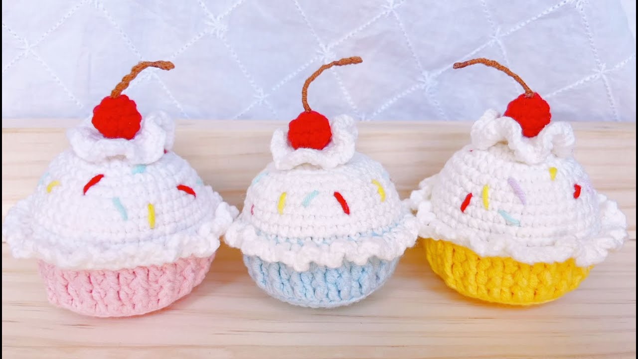 The Other Method to Make The White Part 白色主體部分製作方法二教程 #crochettutorial #cupcake#可愛#鉤針編織#新手教程