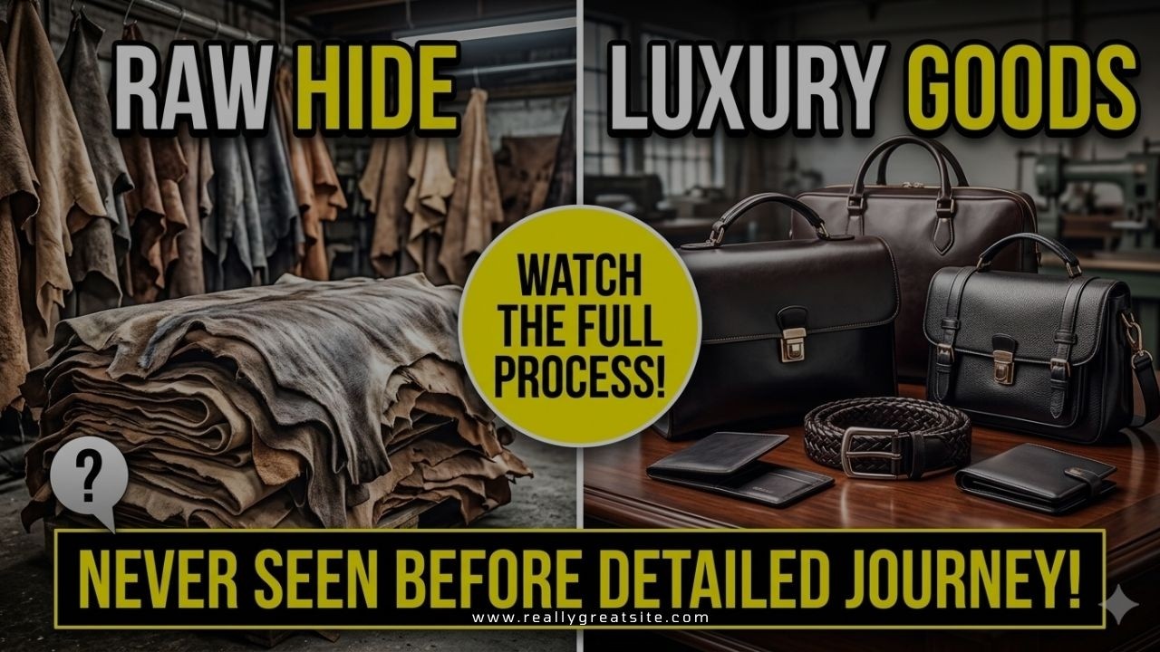 “Inside a Donkey Leather Factory | From Raw Hide to Luxury Leather Goods (Full Process)”