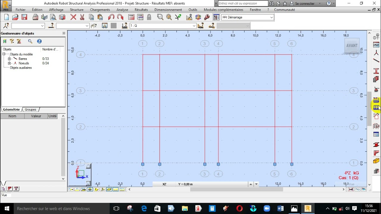 CALCUL D'UN PORTIQUE SUR LE LOGICIEL ROBOT( HOW TO CALCULATE A LINGUEE TO ROBOT STRUCTURE)