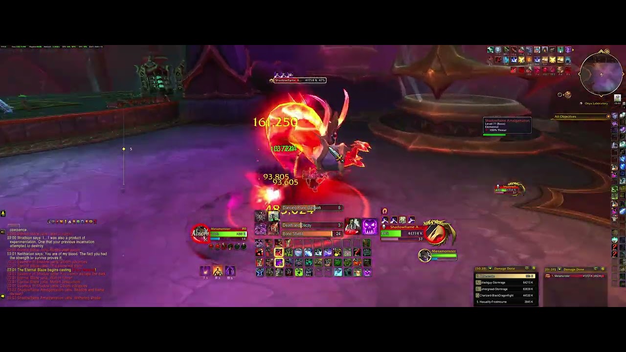 Solo Blood DeathKnight vs Aberrus, the Shadowed Crucible, The Amalgamation Chamber Mythic Kill