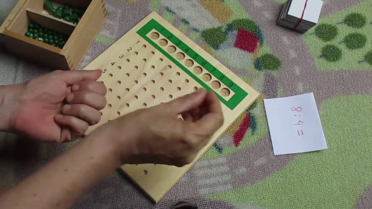 Montessori - /Matemática/Placa para divisão 1 (divisão exata/sem resto)