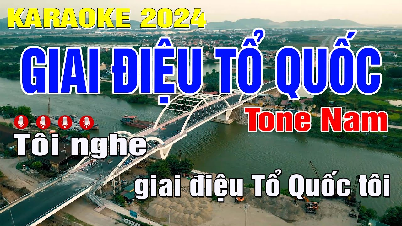 Giai Điệu Tổ Quốc Karaoke Tone Nam (Dm) Nhạc Sống | Trung Hiếu