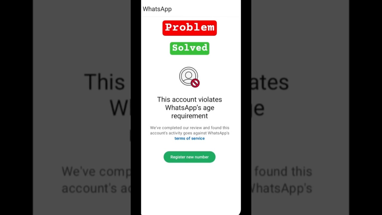 This Account Violates WhatsApp's Age Requirement | Fix WhatsApp Age Restriction (2026) ll